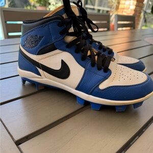 Nike Jordan 1 Retro High Blue and White Cleats